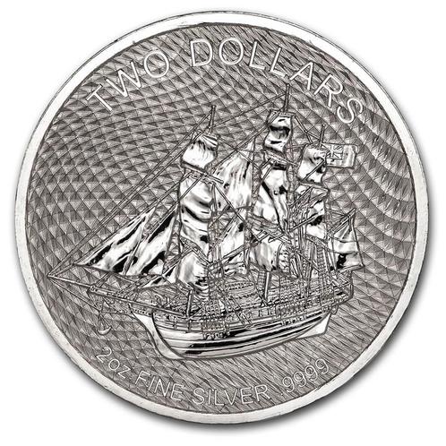 Cook Islands 2 oz 2020 (geribbeld), Postzegels en Munten, Munten | Oceanië, Losse munt, Zilver, Verzenden