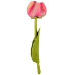 Vilten Tulp Roze en Geel op Groene Steel - 32cm NIEUW, Ophalen of Verzenden, Nieuw