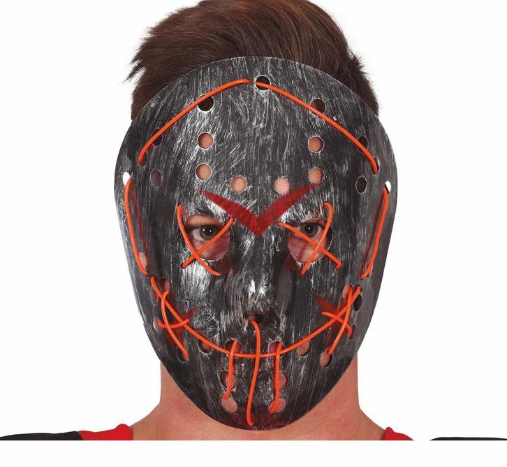 Halloween Masker Hockey Met Licht, Hobby en Vrije tijd, Feestartikelen, Nieuw, Verzenden