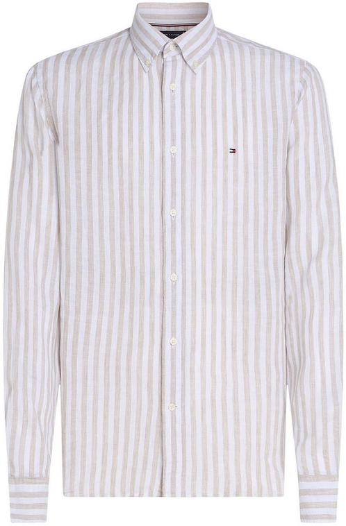 Tommy Hilfiger Overhemd Linnen streep Beige maat XXL Heren, Kleding | Heren, Overhemden, Beige, Nieuw, Verzenden