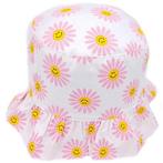 Zonnehoedje Wit met Roze Vrolijke Bloemen-6/12mnd NIEUW, Kinderen en Baby's, Babykleding | Schoentjes en Sokjes, Meisje, Nieuw