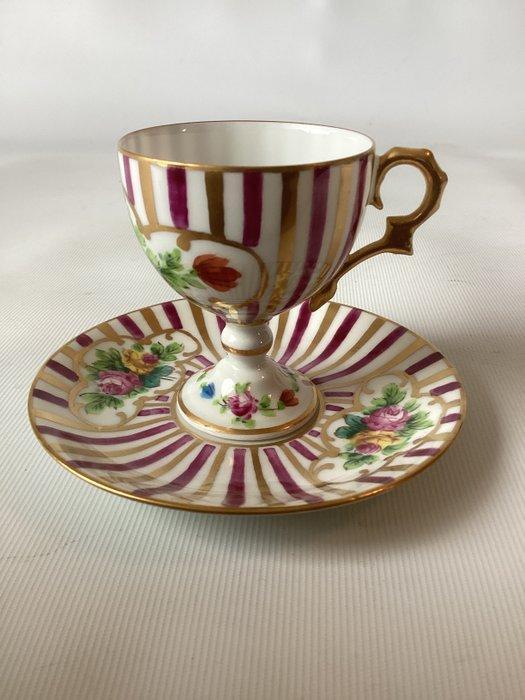 Limoges - Kop en schotel - Kop en schotel - Beenderporselein, Antiek en Kunst, Antiek | Glas en Kristal