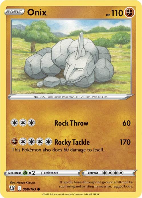 Onix 068/163 Battle Styles, Hobby en Vrije tijd, Verzamelkaartspellen | Pokémon, Losse kaart, Nieuw, Foil, Ophalen of Verzenden