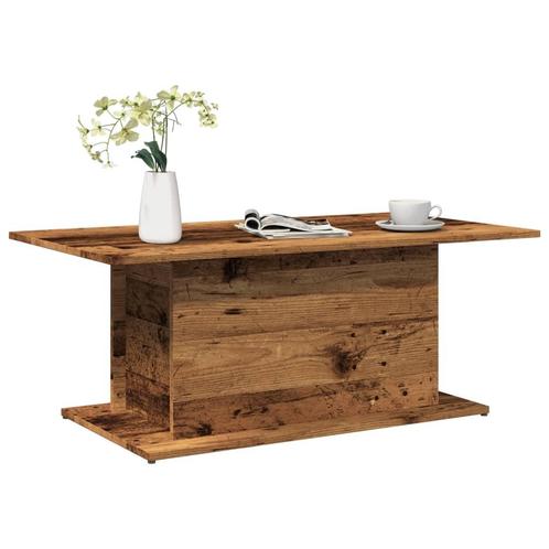 vidaXL Salontafel 102x55,5x40 cm bewerkt hout oude, Huis en Inrichting, Tafels | Salontafels, 100 tot 150 cm, Nieuw, Overige houtsoorten