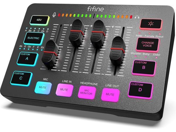 Veiling - FIFINE Gaming Audio Mixer, Computers en Software, Pc speakers