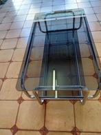 Middentafel - Glas, Metaal - Salontafel in gechromineerd