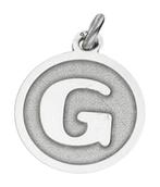 Zilveren Letter G rond mat en glans kettinghanger, Verzenden, Nieuw