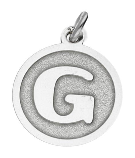 Zilveren Letter G rond mat en glans kettinghanger, Sieraden, Tassen en Uiterlijk, Kettinghangers, Verzenden