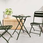 vidaXL Tuintafel inklapbaar 55x55x73 cm staal donkergroen, Tuin en Terras, Verzenden, Nieuw, Metaal