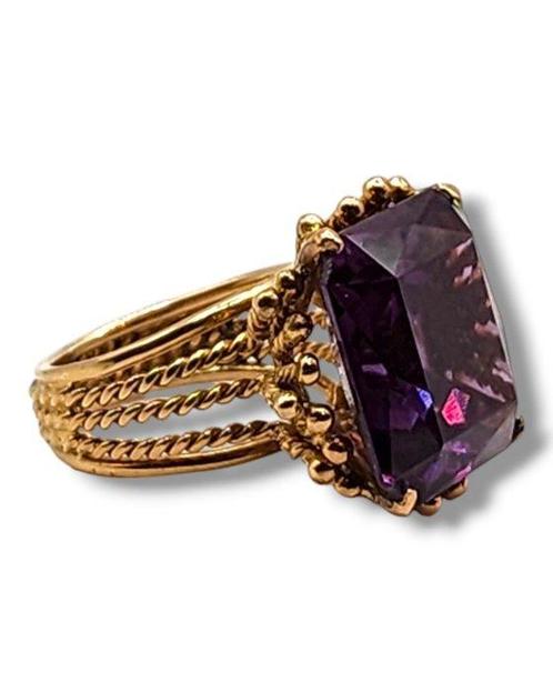 Ring - 14 karaat Geel goud, Dames grote 14K geelgoud &, Sieraden, Tassen en Uiterlijk, Ringen