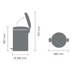 Brabantia NewIcon Prullenbak - 20 liter - Matt Black, Verzenden, Zo goed als nieuw