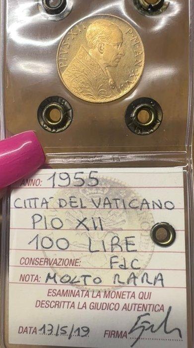 Vaticaan. Pio XII. 100 Lire 1955 - FREE SHIPPING, Postzegels en Munten, Munten | Europa | Niet-Euromunten
