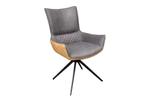 Draaibare design stoel ALPINE grijsbruin zwart metalen poten, Nieuw, Ophalen of Verzenden