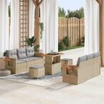 vidaXL Tuin Sofa Set met kussen 9 pcs beige en lichtgrijs, Verzenden, Nieuw, Rotan