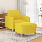 vidaXL Fauteuil met voetenbank 60 cm stof lichtgeel, Eenpersoons, Verzenden, Nieuw, Minder dan 150 cm
