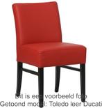 Set van 8 Rode leren landelijke eetkamerstoelen - Toledo Lee, Overige kleuren, Nieuw, Leer, Ophalen of Verzenden