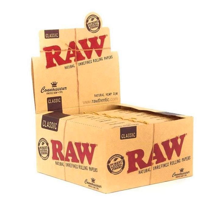 RAW Classic Connoisseur King Size Slim leaves + tips, Verzamelen, Rookartikelen, Aanstekers en Luciferdoosjes, Nieuw, Verzenden