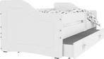 Luxe houten kinderbed 200x80 cm - wit - met opberglade en..., Ophalen of Verzenden, Nieuw