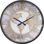 Wall Clock Wooden World Map 60*6cm Glass Cover