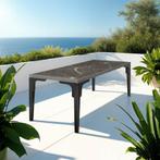 Wicker tafel Foggia 196x87x76cm - grijs, Tuin en Terras, Verzenden, Nieuw