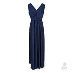 Rinascimento • lange donkerblauwe satijnen jurk • XL, Kleding | Dames, Nieuw, Blauw, Rinascimento, Maat 46/48 (XL) of groter