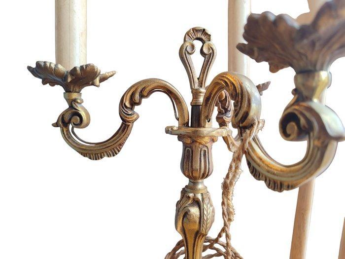Kaarsenhouder (2) - Verguld brons - Kroonluchter lamp in de, Antiek en Kunst, Antiek | Overige Antiek