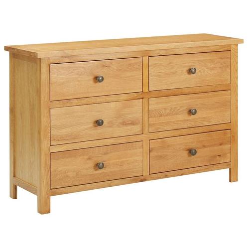 vidaXL Ladekast 105x33,5x73 cm massief eikenhout, Kinderen en Baby's, Kinderkamer | Commodes en Kasten, Nieuw, Verzenden