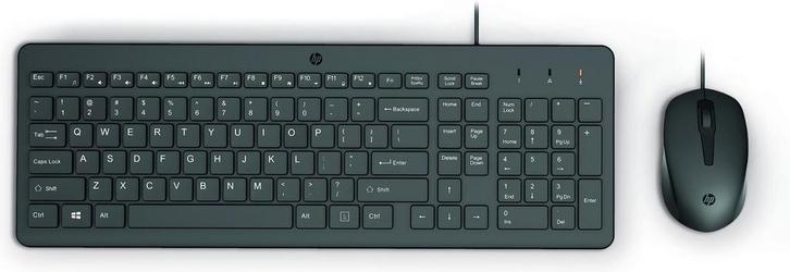 HP 150 - toetsenbord en muis set - QWERTY - Engels - zwart, Computers en Software, Toetsenborden, Verzenden