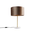 Tafellamp messing met velours kap taupe 35cm - Kaso, Huis en Inrichting, Lampen | Tafellampen, Nieuw, Overige materialen, Klassiek / Antiek