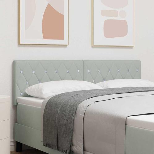 vidaXL Fluwelen Hoofdbord Geruit Lichtgrijs 140 cm Fluweel, Huis en Inrichting, Slaapkamer | Bedden, Nieuw, Stof, Verzenden