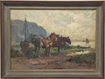 Gustav Marx (1855 - 1928) - Paarden aan het meer, Antiek en Kunst