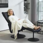 TRUUSK Relaxstoel Met Kruk 360° Draaibare TV-stoel Met Ligfu, Verzenden, Nieuw