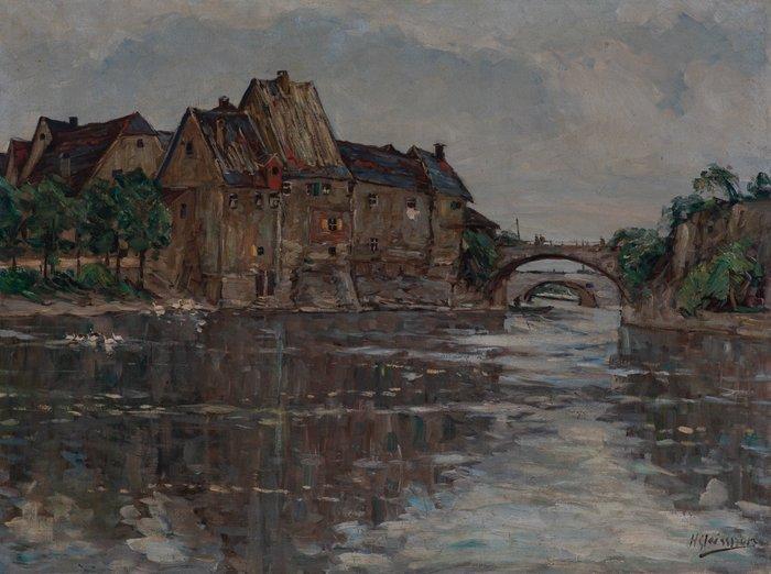 Hans Gleissner (1880-1935) - Rostock aan de Warnow (NO, Antiek en Kunst, Kunst | Schilderijen | Klassiek