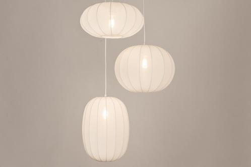 Rietveld Hanglampen - Wit - Stof, Metaal, Huis en Inrichting, Lampen | Hanglampen, Verzenden