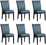 Leren Eetkamerstoelen Just Blauw Blauwe Keukenstoel, Nieuw, Vijf, Zes of meer stoelen, Blauw, Leer