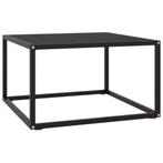vidaXL Salontafel met zwart glas 60x60x35 cm zwart, Huis en Inrichting, Tafels | Salontafels, 50 tot 100 cm, Verzenden, Nieuw