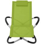 Tuinligbed geometrisch staal groen (Stoelen, Tafels-Stoelen), Nieuw, Verzenden