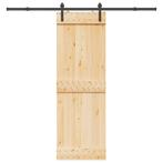 vidaXL Schuifdeur met beslag 70x210 cm massief grenenhout, Doe-het-zelf en Verbouw, Verzenden, Nieuw