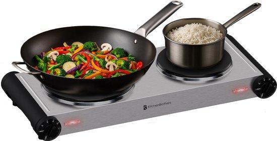 2dekans | KitchenBrothers Elektrische Kookplaat - 2 Pits -, Witgoed en Apparatuur, Kookplaten, Zo goed als nieuw, Ophalen of Verzenden