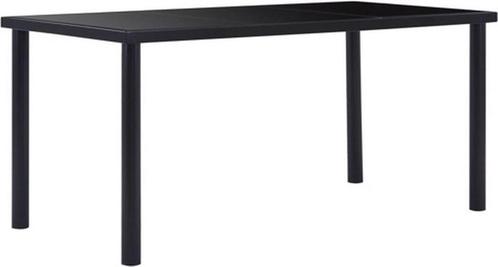 Glazen Eettafel 160cm Zwart - Tweedekansje - Modern Design, Huis en Inrichting, Tafels | Eettafels, 50 tot 100 cm, 150 tot 200 cm