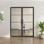 Dubbele stalen taatsdeur - 4 Vlaks - Helder glas, Minder dan 80 cm, Overige typen, Nieuw, Metaal