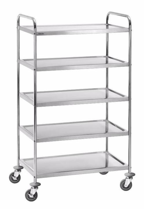 Serveer en transportwagen TS 500 | RVS | 5 Planken, Zakelijke goederen, Horeca | Keukenapparatuur, Nieuw in verpakking, Verzenden