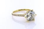 Ring - 14 karaat Geel goud - 3.29ct. tw. Geel Diamant, Nieuw