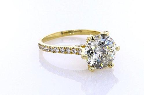 Ring - 14 karaat Geel goud - 3.29ct. tw. Geel Diamant, Sieraden, Tassen en Uiterlijk, Ringen
