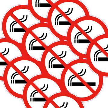 10 Stickers van  10 cm Verboden te roken sticker