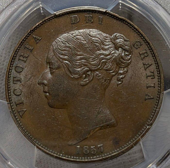 Verenigd Koninkrijk. Victoria. 1 Penny 1857 PT Key date,, Postzegels en Munten, Munten | Europa | Niet-Euromunten