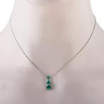 Ketting met hanger Platina 1,15ct Emerald Trio Ketting,