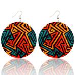 Tribal colored shapes - Afrikaanse oorbellen, Ophalen of Verzenden, Nieuw