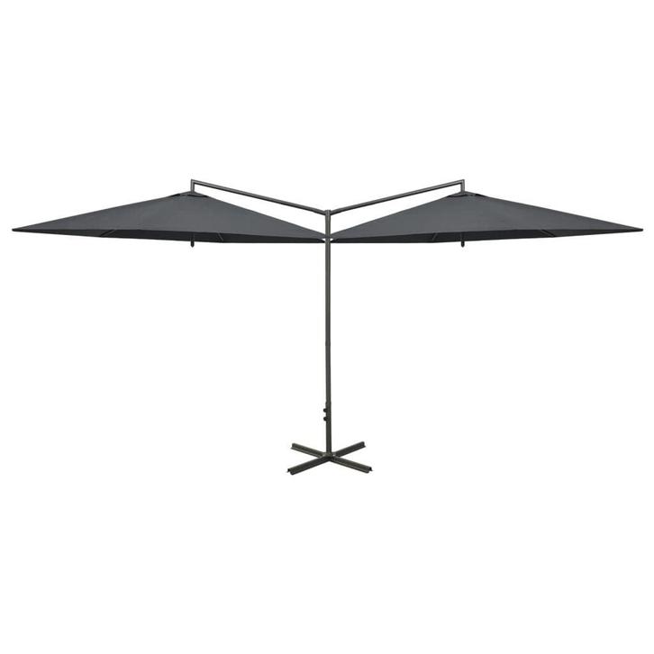 XL Tuinparasol Antraciet 600cm - Retourdeal, Profiteer Nu..., Tuin en Terras, Parasols, 2 tot 3 meter, Nieuw, Stokparasol, Ophalen of Verzenden