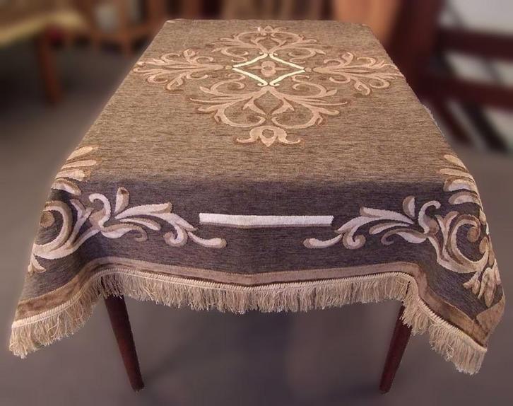 Tafelkleed Romeo bruin - 140 x 170 cm -  ook in grijsgroen, Huis en Inrichting, Tafelkleden, Binnen, Rechthoek, Nieuw, Ophalen of Verzenden